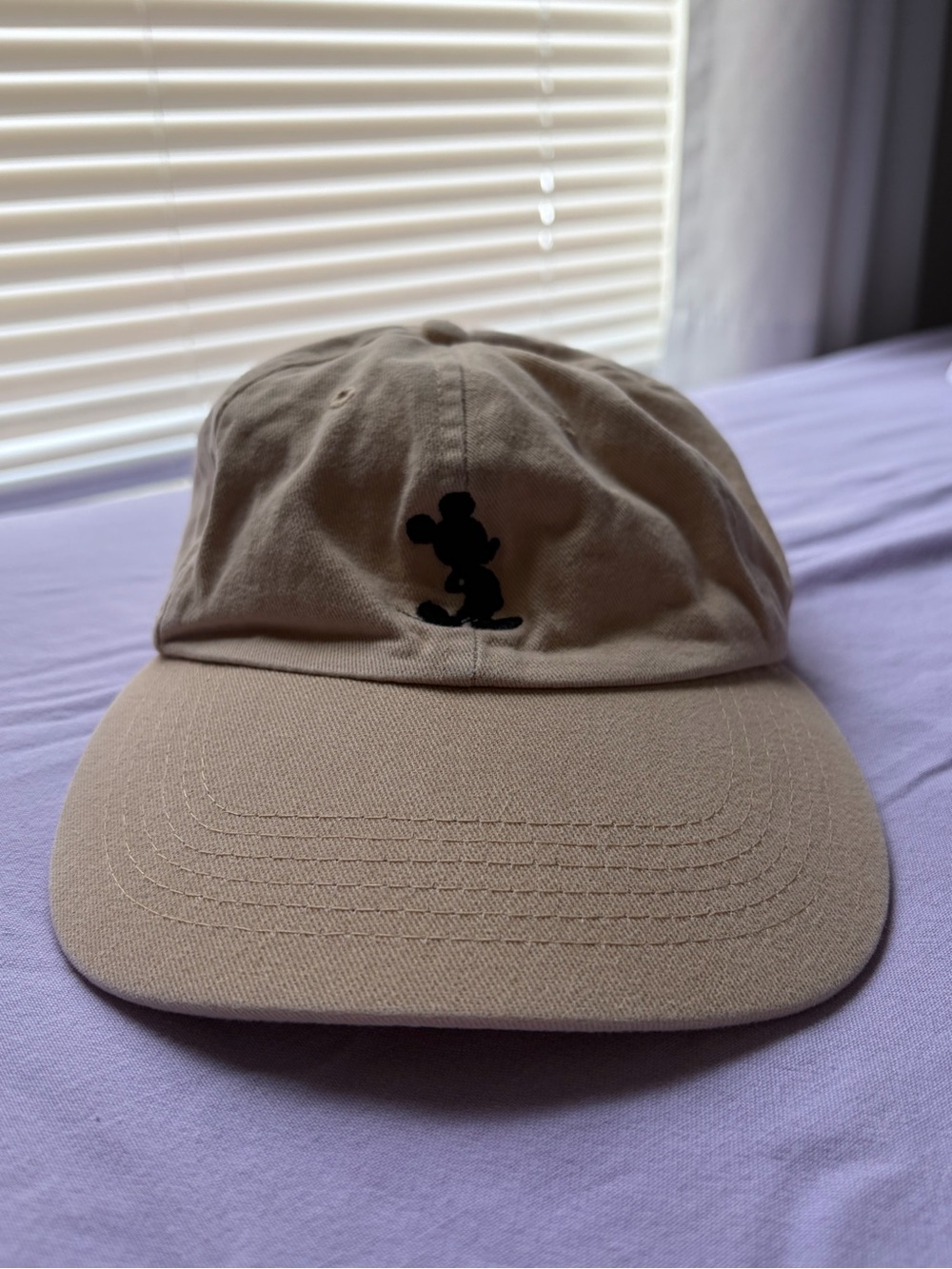 Disney Beige Cap with Black Mickey Mouse Print